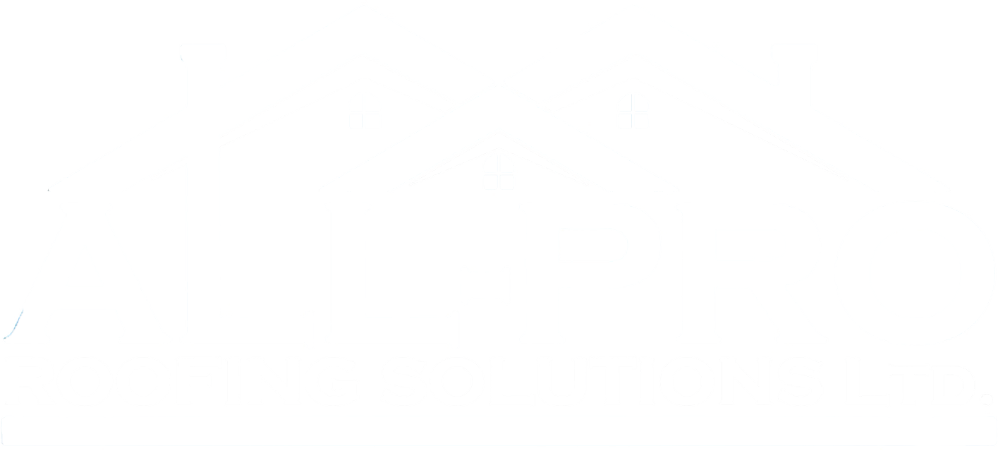 All white version of All Pro Roofing Northwest Ltd logo